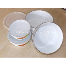 5 pc enamel coating Chinese style ice bowl sets & carbon steel